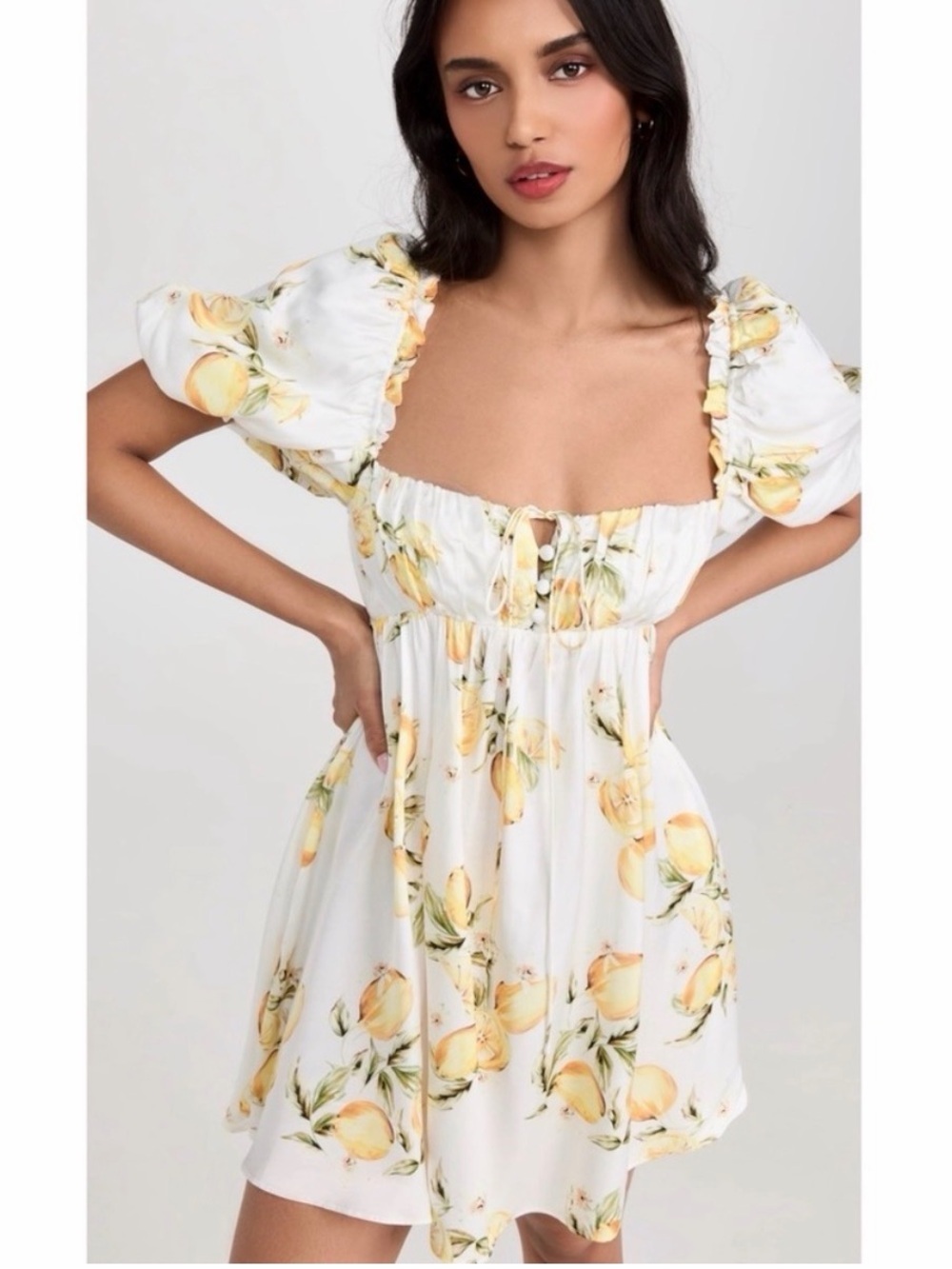 NWT For Love and Lemons Serafina Lemon Mini Dress | Medium